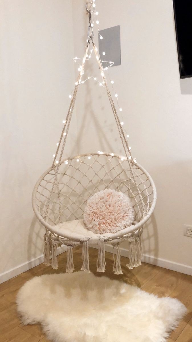 Macrame hanging swing