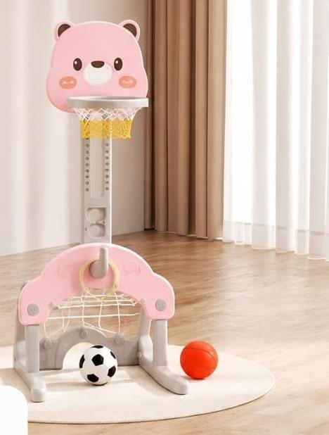 3-in-1 Kids Basketball, Football & Ring Toss Set